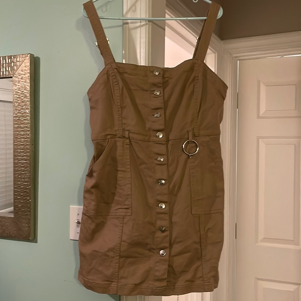 Khaki denim type material, dress